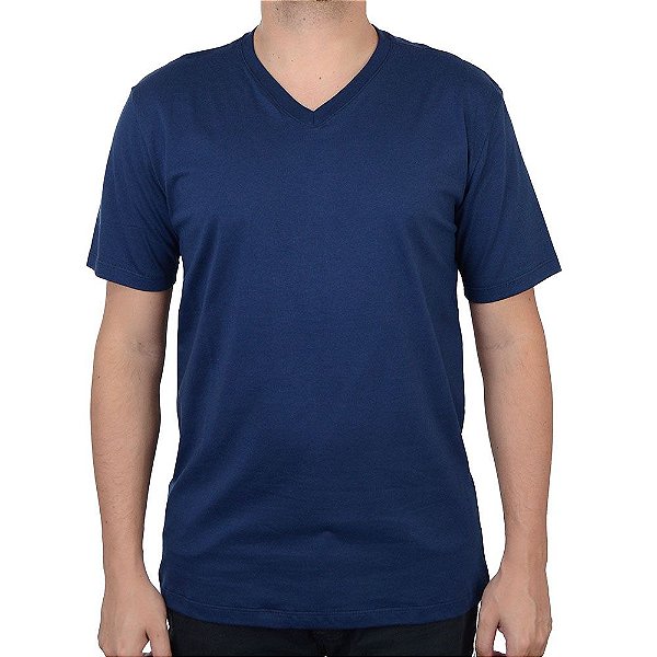 Camiseta Masculina Básico.Com MC Pima Azul Marinho - 102101