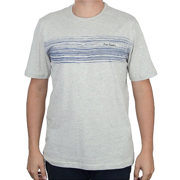 Camsieta Masculina Pierre Cardin MC Cinza Mescla - 45515