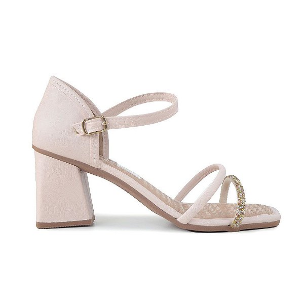 Sandália Feminina Mississipi Salto Bloco Rosa - Q7303
