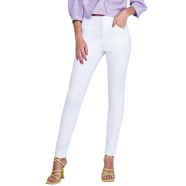 Calça Jeans Feminina Lado Avesso Pin-up Branca - L118041 - Estrela Mix -  Uma Loja Completa