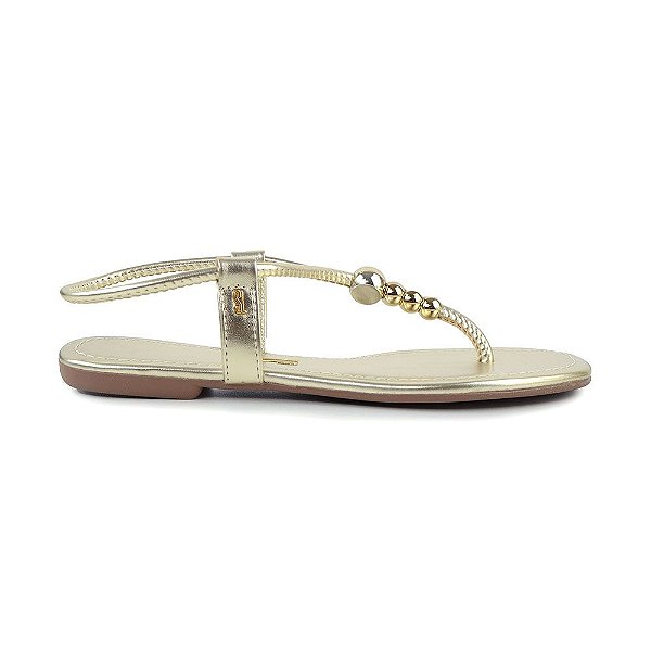 Sandália Feminina Santa Lolla Crinckle Ouro Claro - 01F7
