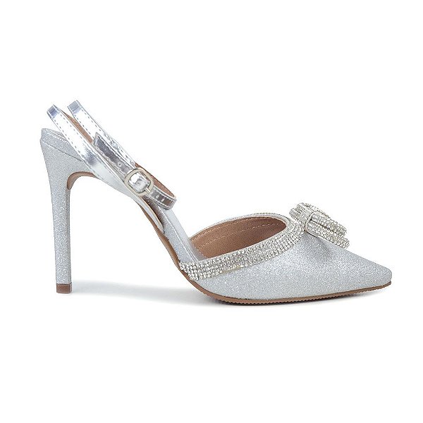 Sapato Feminino Suzana Santos Gliter Glamour New Prata 3645