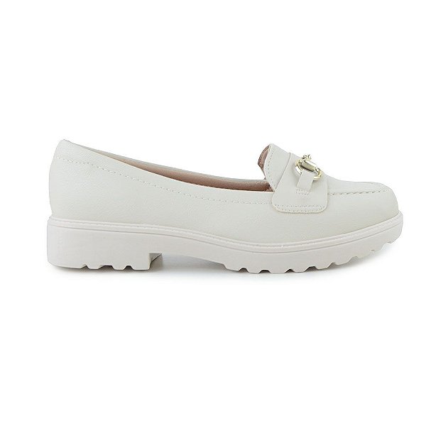 Sapato Feminino Modare Mocassim Oxford Branco Off - 7357