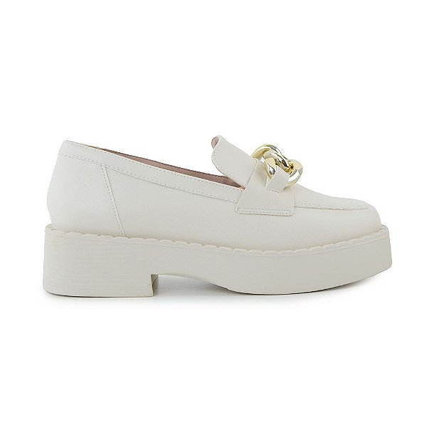 Sapato Feminino Azillê Oxford Branco Off - 50280