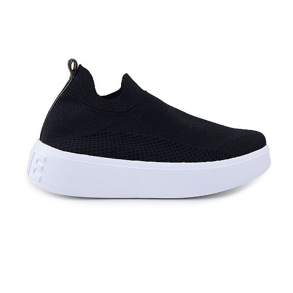 Tênis Feminino Petite Jolie Knit Preto - PJ6420