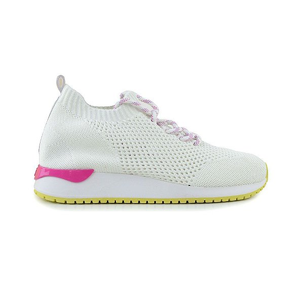 Tênis Feminino Petite Jolie Knit Snow Branco - PJ6459