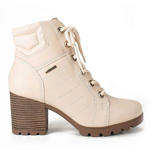 Bota Feminina Dakota Coturno com Salto Bloco Bege - G4564