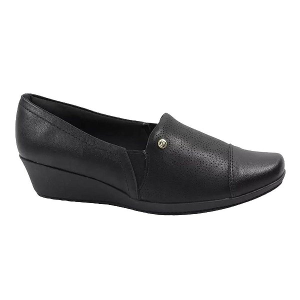 Sapato Feminino Piccadilly Salto Anabela Preto - 1431