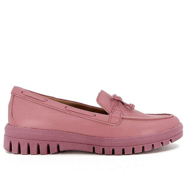 Loafer Feminino Usaflex Couro Tratorado Lilás - AJ07