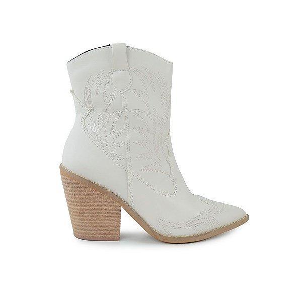 Bota Feminina Suzana Santos Western Branca Off - 5000
