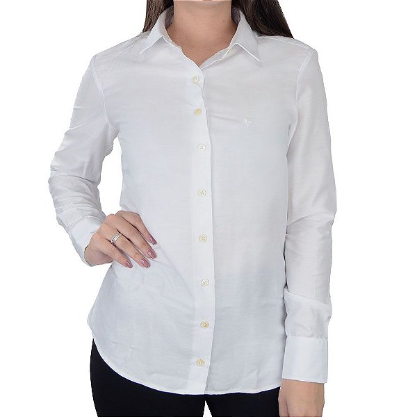 Camisa Feminina Dudalina ML Slim Regular Branca - 530103