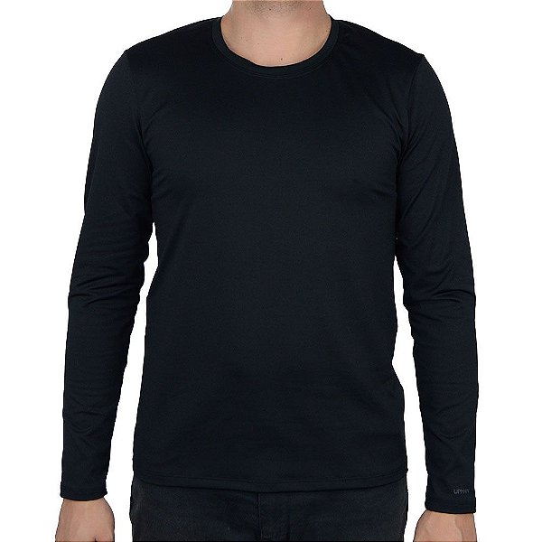 Camiseta Masculina Upman ML Térmica Preta - 146RT