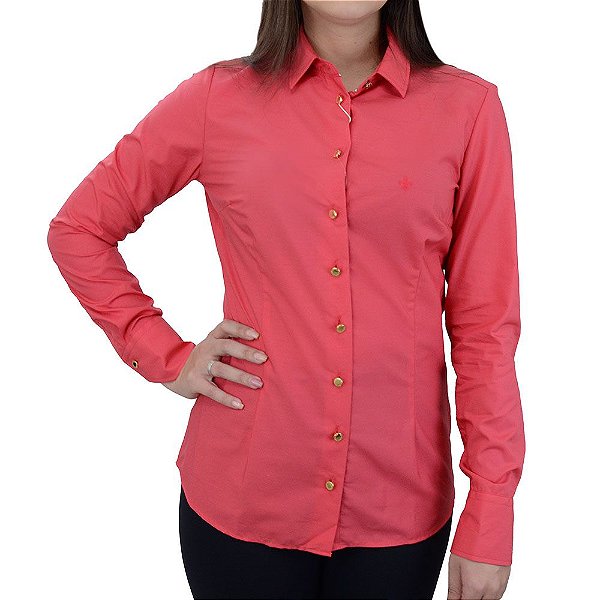 Camisa Feminina Dudalina ML Slim Vermelha - 530111