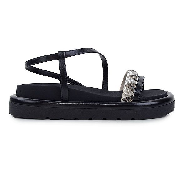 Sandália Feminina Suzana Santos Metallic Preta - 4346
