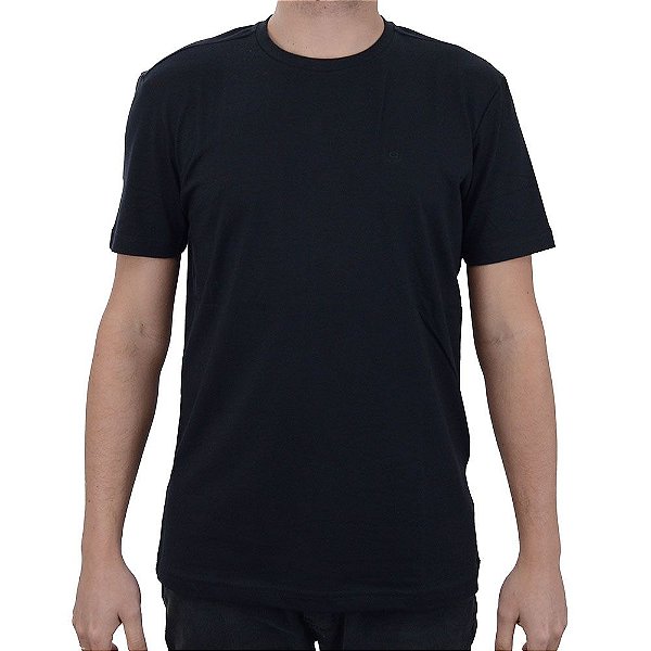 Camiseta Masculina Lado Avesso Slim Fit Preta - LH23880E