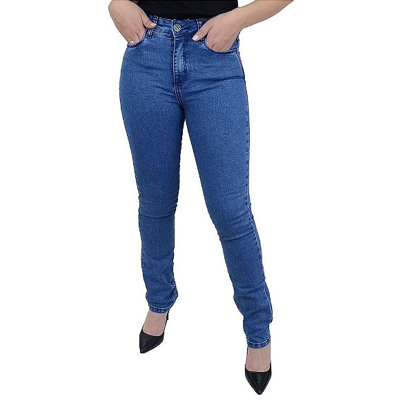 Calça Jeans Feminina Reta Azul