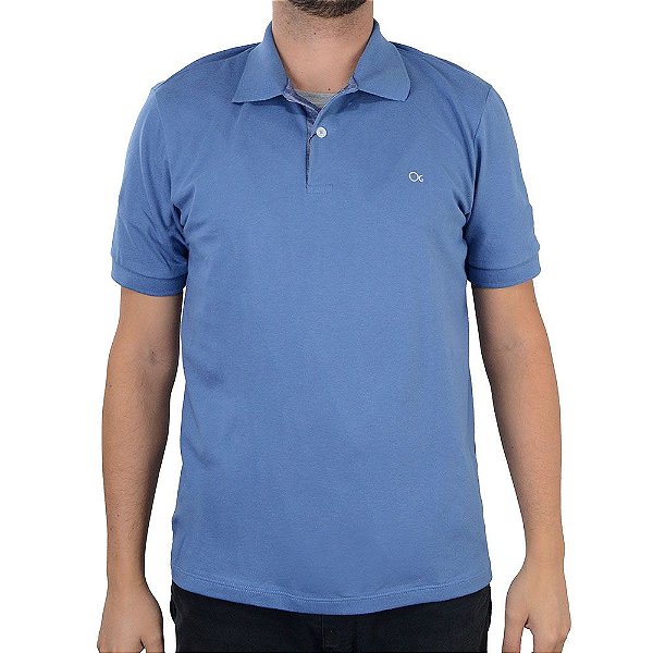 Camisa Polo Masculina Ogochi Essencial Slim Azul - 007490