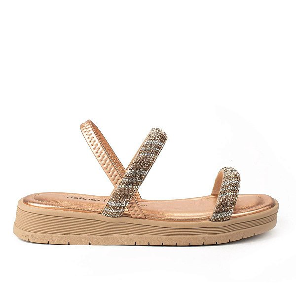Sandália Feminina Dakota Flatform Metalizada Rosê - Y6964