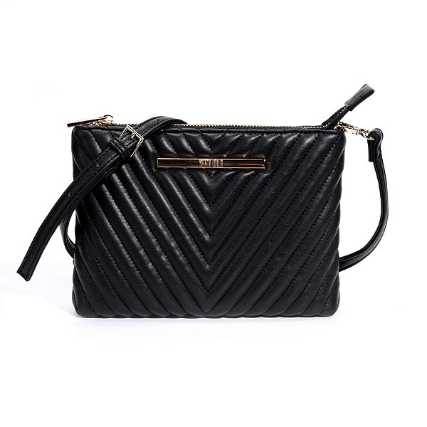 Bolsa Feminina Santa Lolla Transversal Matelassê Preta 0470