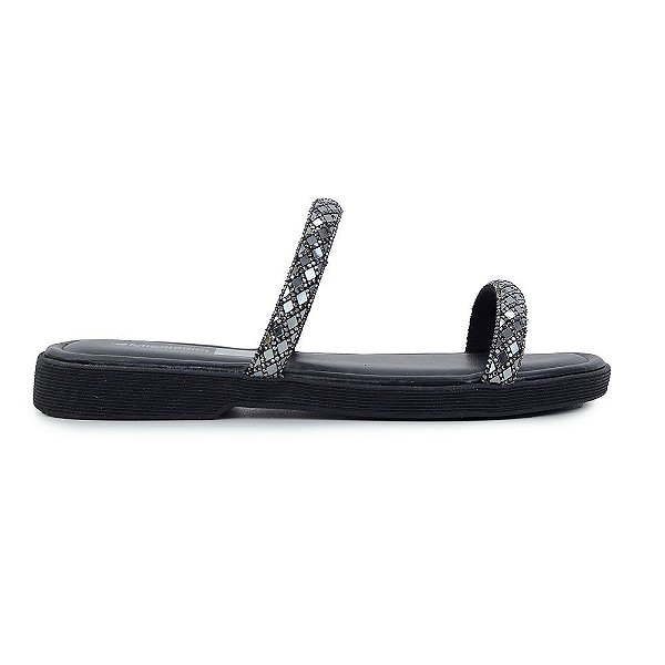 Chinelo Feminino Mississipi Slide Pedrarias Preto - Ml371