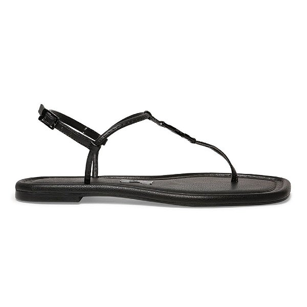 Rasteira Feminina Santa Lolla Bico Quadrado Flat Preta - 038