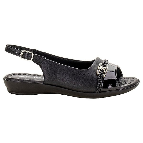 Sandália Feminina Piccadilly Slingback Preta - 5003