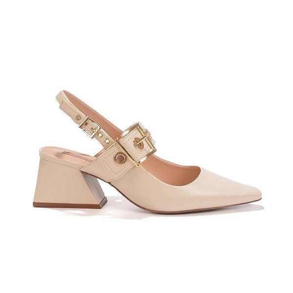 Scarpin Feminino Jorge Bischoff Slingback Bege - J18214