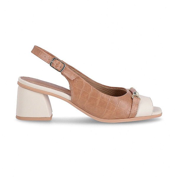 Sandália Feminina Piccadilly Adriana Slingback Amêndoa - 715