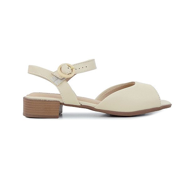 Sandália Feminina Modare Bico Quadrado Creme - 7169