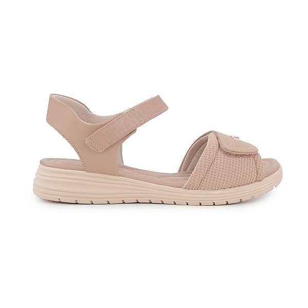 Sandália Feminina Comfortflex Fita Aderente Caqui - 2351
