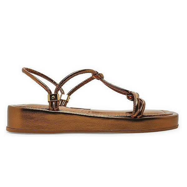 Sandália Feminina Santa Lolla Bico Quadrado Bronze - 0752