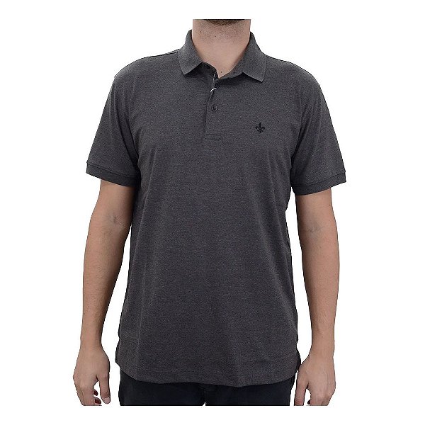 Camisa Polo Masculina Dudalina Cotton Cinza Mescla - 087515