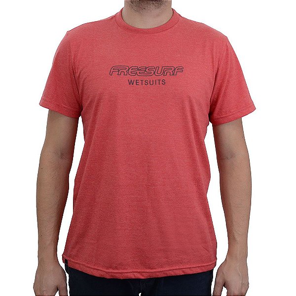 Camiseta Masculina Freesurf MC Water Vermelho Mescla - 11040