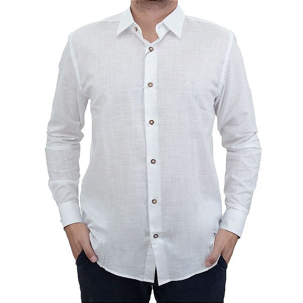 Camisa Masculina Ogochi ML Concept Slim Branca - 00149