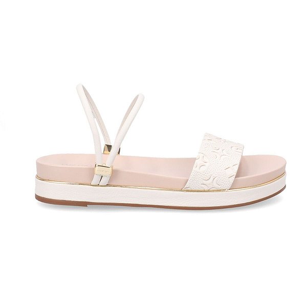 Sandália Feminina Luz da Lua Flatform Logograma Panna - 5889