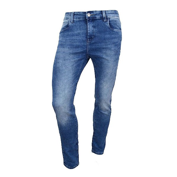 Calça Jeans Masculina Sawary Comfort Skinny Azul Médio 27545
