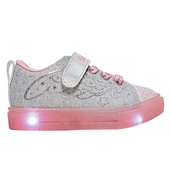 Tênis Menina Skechers Twinkle Toes LED Sparks Ice Cinza 3147