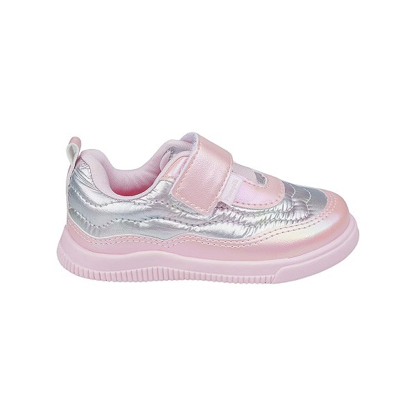 Tênis Infantil Feminino Pampili Rosa e Prata - 699051