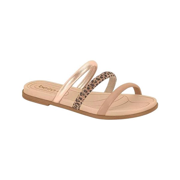 Rasteira Feminina Beira Rio Metalizada Rosa - 8507