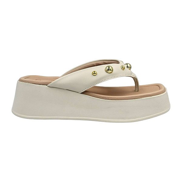 Chinelo Plataforma Feminino Beira Rio Branco Off - 8530.104