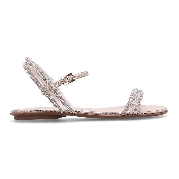 Sandália Feminina Luz da Lua Strass Dourada - 52210052