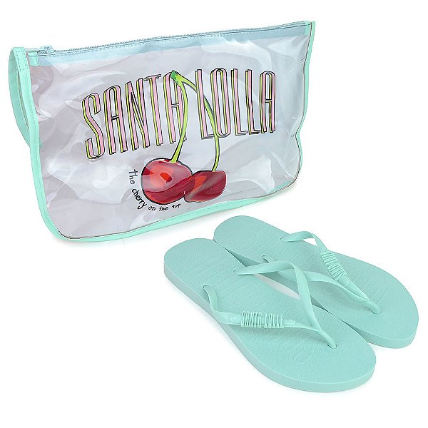 Chinelo Feminino Santa Lolla Flip Flop Necessaire Verde 0342