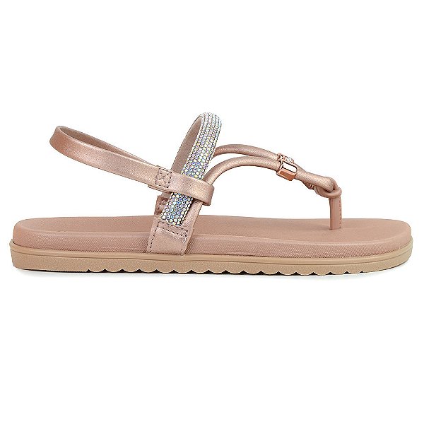 Sandália Feminina Beira Rio Metalizada Rosa - 8529