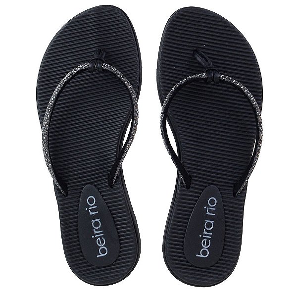 Chinelo Feminino Beira Rio Cristal Preto - 8395