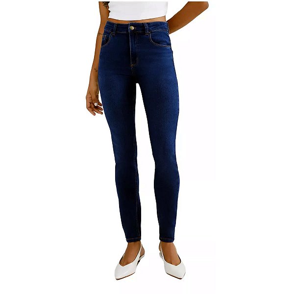 Calça Jeans Feminina Hering Super Skinny Azul Escuro - KZF4