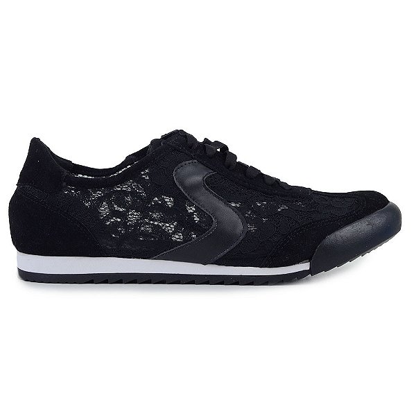 Tênis Feminino Suzana Santos Casual Renda Preto - 4607