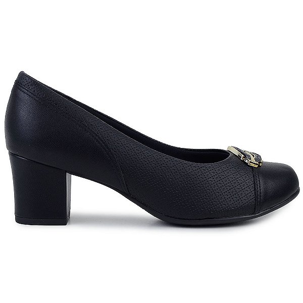 Scarpin Feminino Piccadilly Salto Bloco Preto -110183