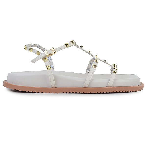 Papete Feminina Santa Lolla Spikes Branca Off - 0529