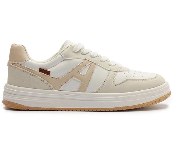 Tênis Feminino Anacapri Eco Play Casual Branco Bege - C30628