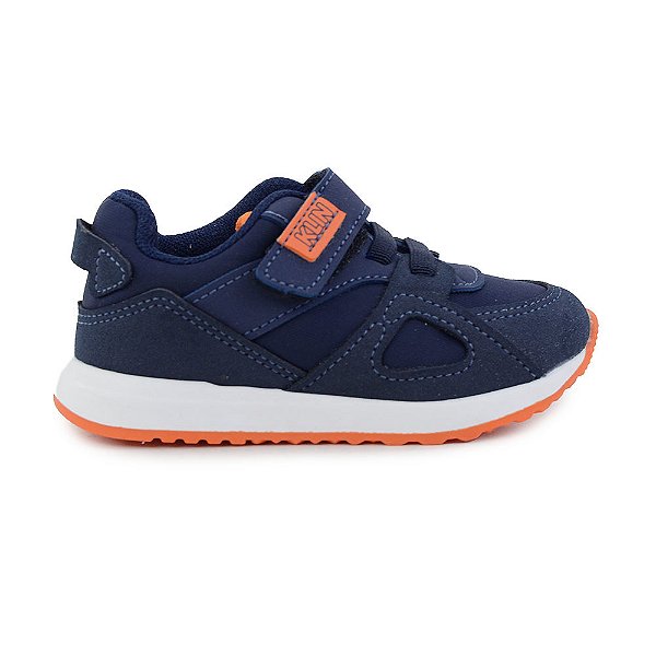 Tênis Infantil Masculino Klin Walk Baby Azul e Laranja - 453